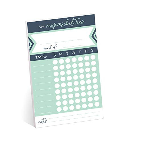 Modern Weekly Chore Chart - 6  x 10  Sticky Note Fill-in Task List-Homeschool Task Assignment List