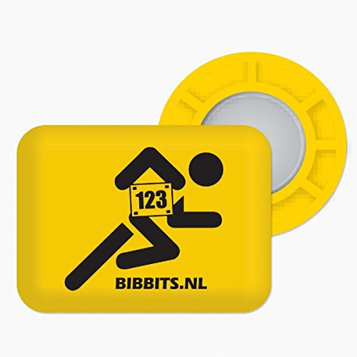 BibBits Magnetic Race Bib Holders Runner Design Yellow