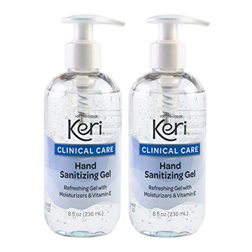 Keri Clinical Care Hand Sanitizing Gel Pump with Vitamin E  8 Fl- oz -Pack of 2