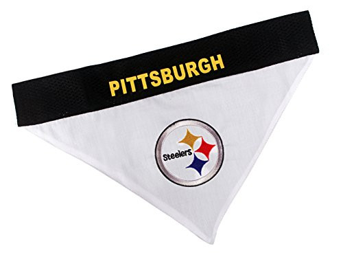 NFL Dog Bandana - Pittsburgh Steelers Reversible PET Bandana- 2 Sided Sports Bandana with a Premium Embroidery Team Logo  Small-Medium- - 2 Sizes   32 NFL Teams Available NFL Dog Bandana - Pittsburgh Steelers Reversible PET Bandana- 2 Sided Sports Bandana with a Premium Embroidery Team Logo  Small-Medium- - 2 Sizes   32 NFL Teams Available