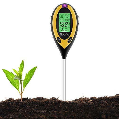Abafia Soil pH Tester  4 in 1 Soil Tester Moisture Meter Plant Soil Tester Kit with PH  Light and Moisture Acidity Tester for Flowers-Grass-Plant-Garden-Farm-Lawn-Indoor   Outdoor