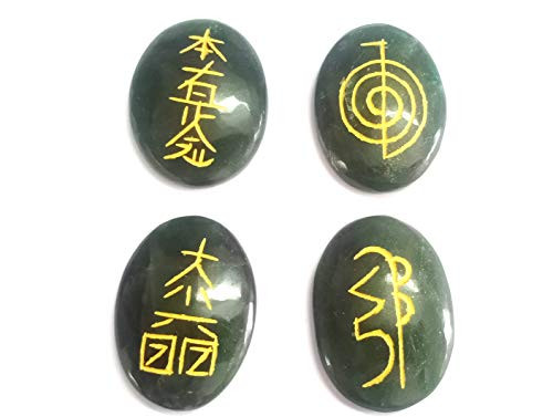 Jet New Mica Usui Reiki Healing Set Chakra Balancing Meditation Gemstone Spiritual Energized Free Booklet Crystal Therapy Image is JUST A Reference-