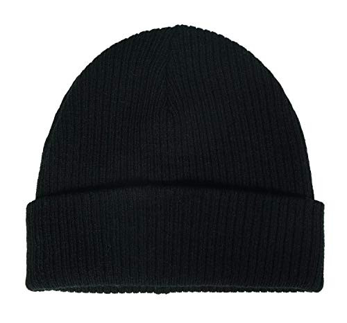 Home Prefer Men s Winter Beanie Hat Warm Soft Headwear Daily Beanie Cap Rib Knit Winter Caps Black