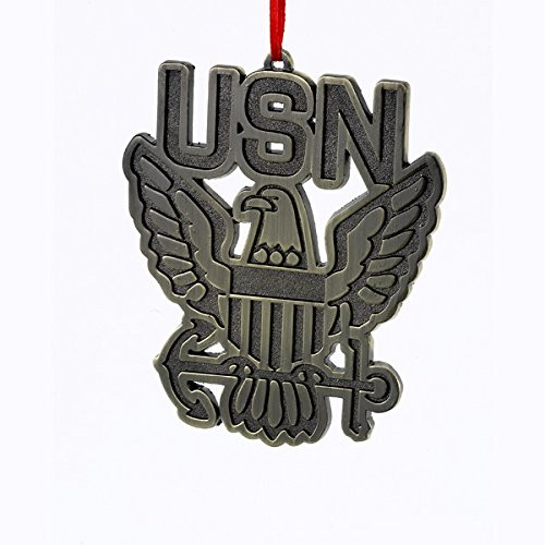 Kurt Adler 3.5" Bas-relief Metal U.s. Navy Ornament