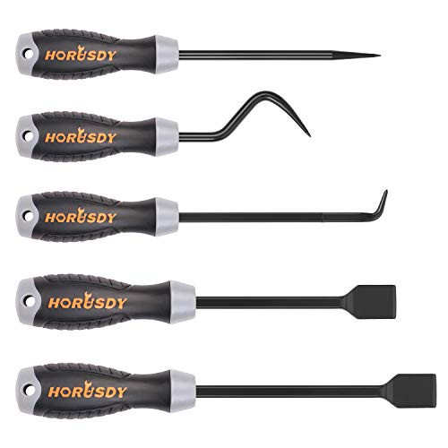 HORUSDY 5-Piece Hook and Pick Set  Mechanic Hand Tools Automotive Picks Hooks Scraper Tool Set