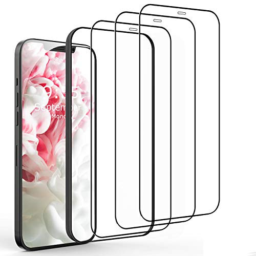 WATACHE for iPhone 12 Screen Protector for iPhone 12 Pro Screen Protector  3 Pack  HD Clear  Bubble-Free  Anti-Scratch  Case Friendly  Tempered Glass with Alignment Case for iPhone 12-12 Pro Clear