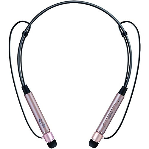 iLive Platinum Bluetooth Neckband Earbuds, Include 3 Sets of Ear Tips and Micro-USB to USB Cable, Rose Gold (IAEP48RGD)