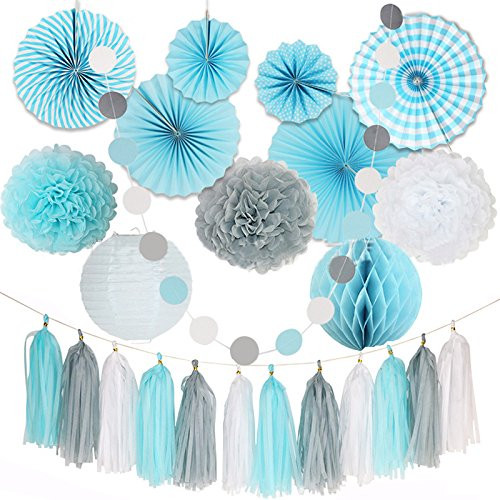 Baby Blue White Grey Baby Boy Baby Shower/Party Paper Decorations First Birthday Boy Decorations Tissue Paper Pom Pom Tassel Garland Circle Paper Garland Paper Fans Baby Shower Decorations Boy Baby Blue White Grey Baby Boy Baby Shower/Party Paper Decorations First Birthday Boy Decorations Tissue Paper Pom Pom Tassel Garland Circle Paper Garland Paper Fans Baby Shower Decorations Boy