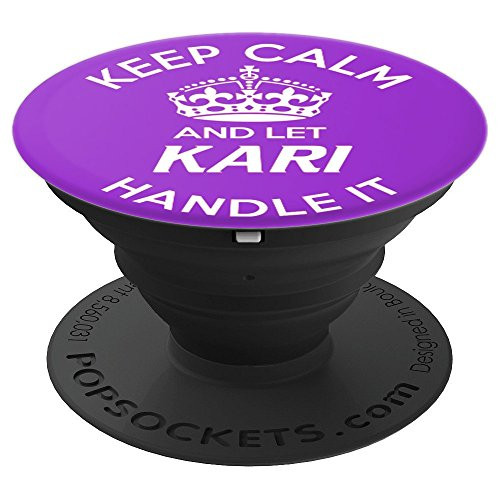 Keep Calm And Let Kari Handle It Purple PopSockets Grip and Stand for Phones and Tablets