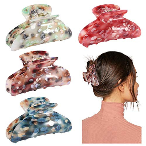 Large Hair Claw Clips for Women Girls Jumbo Fresh Acrylic Hair Jaw Clamp Nonslip Hair Catch Barrettes Strong Hold for Thick Thin Hair Large Hair Claw Clips for Women Girls Jumbo Fresh Acrylic Hair Jaw Clamp Nonslip Hair Catch Barrettes Strong Hold for Thick Thin Hair