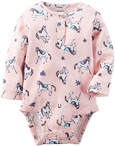 Carter s Baby Girls  Single Bodysuit 118g758  Pink Horses  24 Months