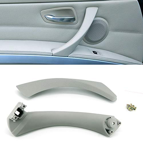 Inner Door Panel Handle and Door Pull Outer Trim Cover Replacement for BMW E90 E91 E92 E93 3 Series Left Rear Fits BMW 323 325 328 330 335 Rear Driver Side Gray