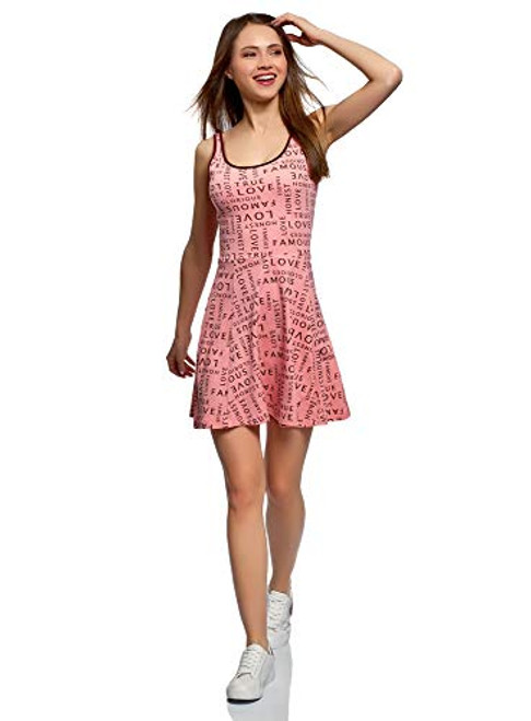 oodji Ultra Women s Flared Cami Dress  Pink  6 oodji Ultra Women s Flared Cami Dress  Pink  6