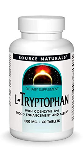 Source Naturals L-Tryptophan with Coenzyme B-6 500mg - 60 Tablets Source Naturals L-Tryptophan with Coenzyme B-6 500mg - 60 Tablets