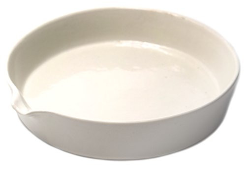 Evaporating Basin - 6  150mm Dia- Porcelain  Flat Bottom with Spout - Eisco Labs