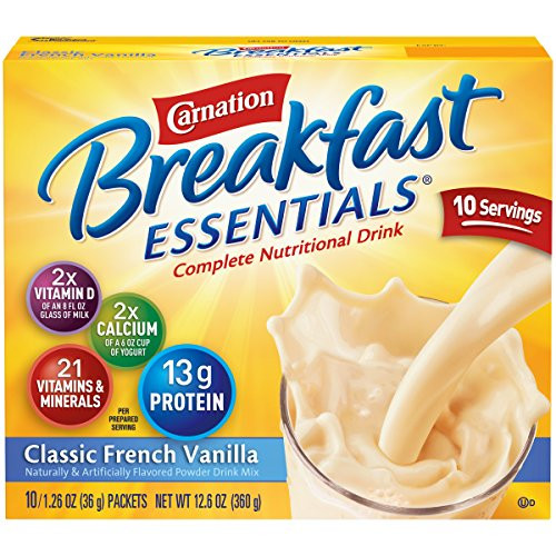 Carnation Breakfast Essentials Instant Complete Nutritional Drink  Classic French Vanilla  12-6 OZ