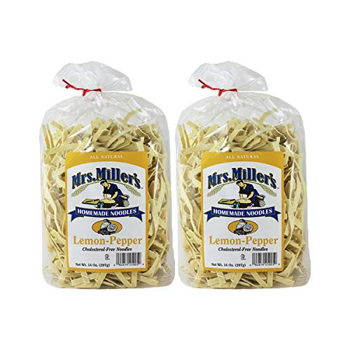 Mrs- Miller s Homemade Noodles Lemon-Pepper All Natural Cholesterol Free 14 OZ Pack of 2 Mrs- Miller s Homemade Noodles Lemon-Pepper All Natural Cholesterol Free 14 OZ Pack of 2