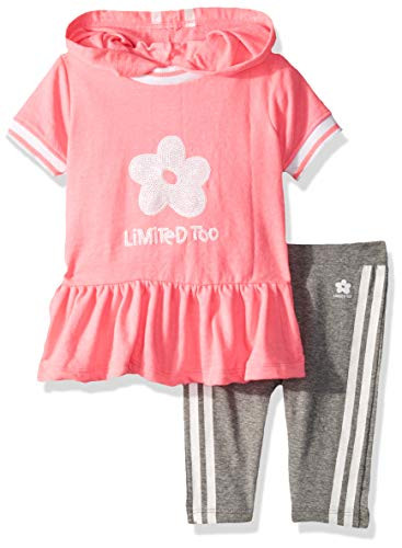 Limited Too Baby Girl s 2 Piece Short Sleeve Hoodie and Pant Set Pants  Capri neon Light Pink  12M