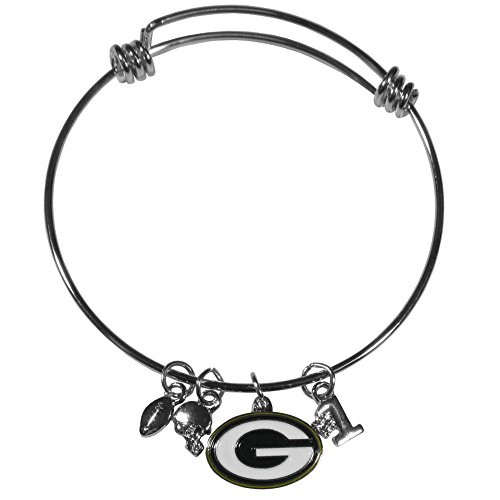 NFL Siskiyou Sports Womens Green Bay Packers Charm Bangle Bracelet One Size Team Color