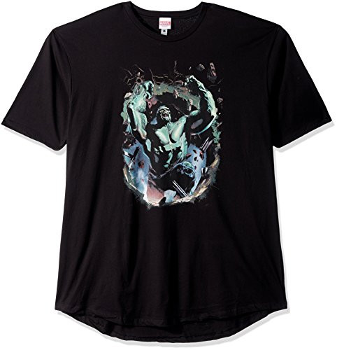 Marvel Men s Official HulkBlast Urban Long Tee  Black  xx-Large