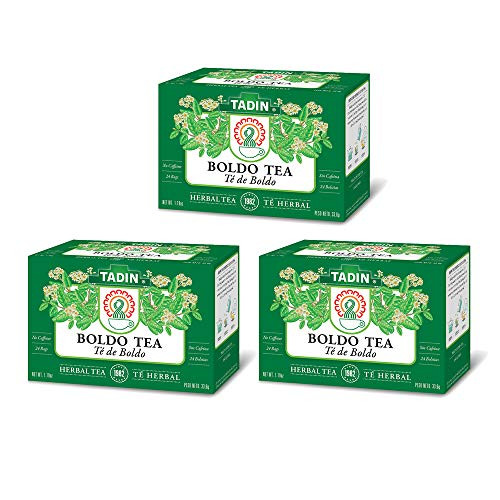 Tadin Natural Herbal Tea Boldo- Calming Soothing Caffeine Free Blend- 24 Bags- 1-18 Oz - Pack of 3 Tadin Natural Herbal Tea Boldo- Calming Soothing Caffeine Free Blend- 24 Bags- 1-18 Oz - Pack of 3
