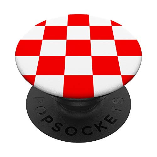 Red White Checker - Checkerboard Pattern Love PopSockets PopGrip  Swappable Grip for Phones   Tablets