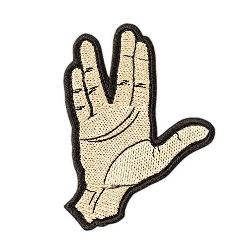 Spock Ok Hand Patch - Star Trek Captain Emblem - Embroidered TV Series Emblem - Embroidered Iron On Patches - Size  3 x 3-9 inches