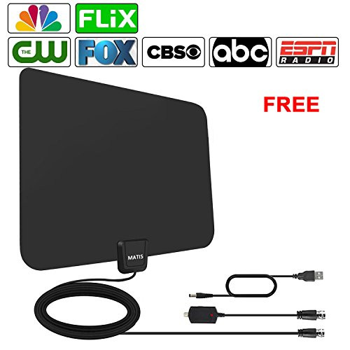 TV Antenna - Amplified Digital HDTV Antenna 75 Mile Range Local Broadcast 4K/HD/VHF/UHF Signal TV Channels w/Detachable Amplifier and 13.2feet Coax Cable(2018 Newest Version)