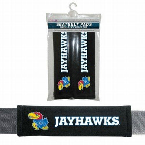 Fremont Die NCAA Kansas Jayhawks Velour Seat Belt Pads  One Size  Multi