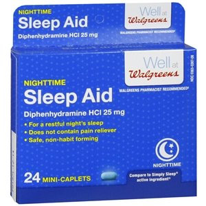 Walgreens Nighttime Sleep Aid Mini-Caplets  24 Each