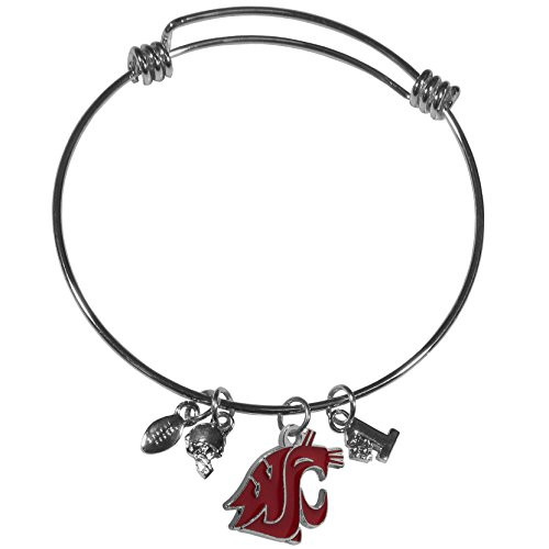 NCAA Siskiyou Sports Womens Washington State Cougars Charm Bangle Bracelet One Size Team Color NCAA Siskiyou Sports Womens Washington State Cougars Charm Bangle Bracelet One Size Team Color
