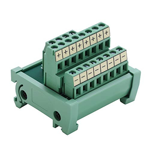 ANMBEST 2 in 8 Out Terminal Blocks Module  DIN Rail and Panel Mounting Power Distribution Breakout Board for PLC Power Amplifier