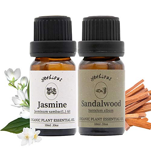 yethious Jasmine Sandalwood Essential Oil Set 100 Pure Aromatherapy Gift Oils Kit Organic Therapeutic Grade 2 Pack Massage Oils yethious Jasmine Sandalwood Essential Oil Set 100 Pure Aromatherapy Gift Oils Kit Organic Therapeutic Grade 2 Pack Massage Oils