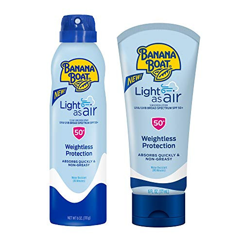 Banana Boat Light As Air Reef Friendly Twin Pack with 6oz Sunscreen Lotion and 6oz Sunscreen Spray  Broad Spectrum SPF 50