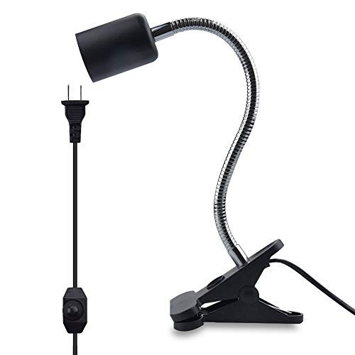 Lustaled Reptile Lamp Fixture Holder Clamp - Flexible Clamp Lamp Fixture for Reptiles  Adjustable Turtle Light Holder Ceramic Heat Lamp Stand with Clip for Aquarium Pets Plants Lizard Spider Snake