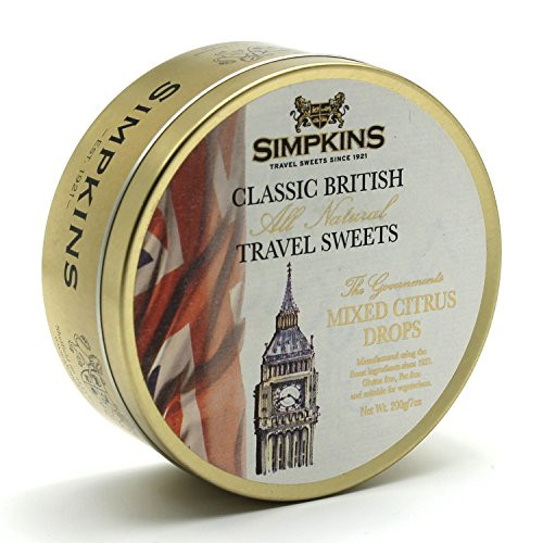Simpkins Big Ben Citrus Classic British Travel Sweets 200g Tin Pack of 2