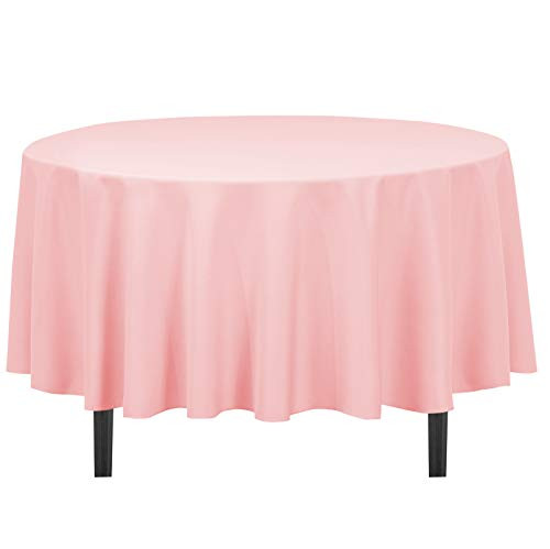 LinenTablecloth 90-Inch Round Polyester Tablecloth Pink