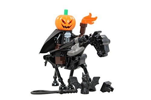 LEGO Halloween Headless Horseman + Skeleton Horse Toy - Custom Spooky Monster Minifigure (Legend of Sleepy Hollow)