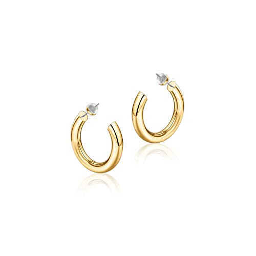 Gold Hoop Earrings for Women  14K Gold Plated Lightweight Chunky Open Hoops 20mm Gold Hoop Earrings for Women