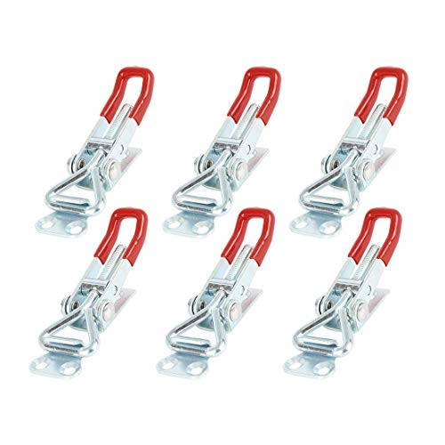 X AUTOHAUX Car Adjustable Pull Latch Toggle Latch Clamp Hasp Without Hole 100Kg 220Lbs Holding Capacity 6pcs