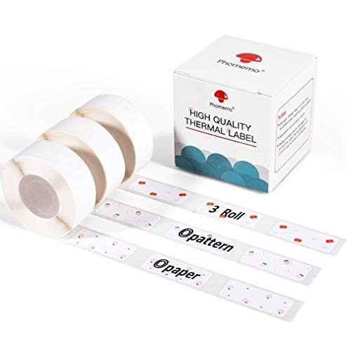 Phomemo D30 Adhesive Pattern Label Paper 3-8  X 1 1-8  12mm X 30mm 210 Labels-Roll  3 Roll