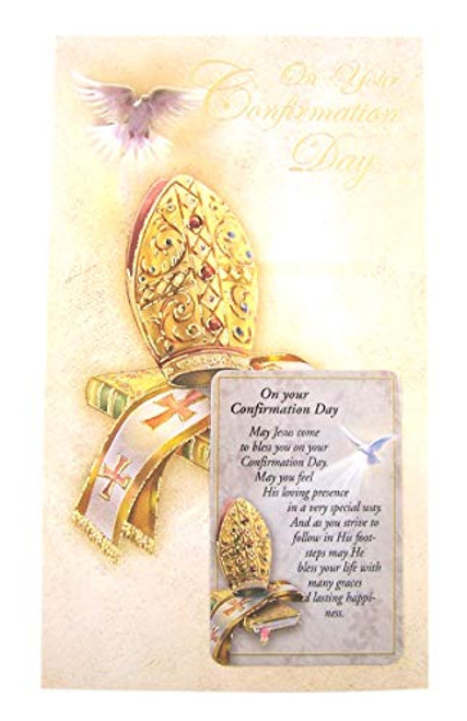 Confirmation Greeting Card with Keepsake Prayer Card 7 1-2 Inch Holy Spirit Dove Confirmation Greeting Card with Keepsake Prayer Card 7 1-2 Inch Holy Spirit Dove