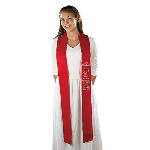 Come Holy Spirit Red Confirmation Stole  45 Inch