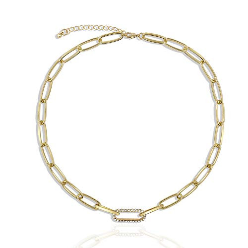 Gold Choker Necklaces for Women  Chunky Gold Chain Link Necklaces  Dainty Chain Link Necklaces with Pearls  90s Rhinestones Link Chain Choker  Trendy for Jewelry  Gift for Women Girls Rhinestones Gold Choker Necklaces for Women  Chunky Gold Chain Link Necklaces  Dainty Chain Link Necklaces with Pearls  90s Rhinestones Link Chain Choker  Trendy for Jewelry  Gift for Women Girls Rhinestones