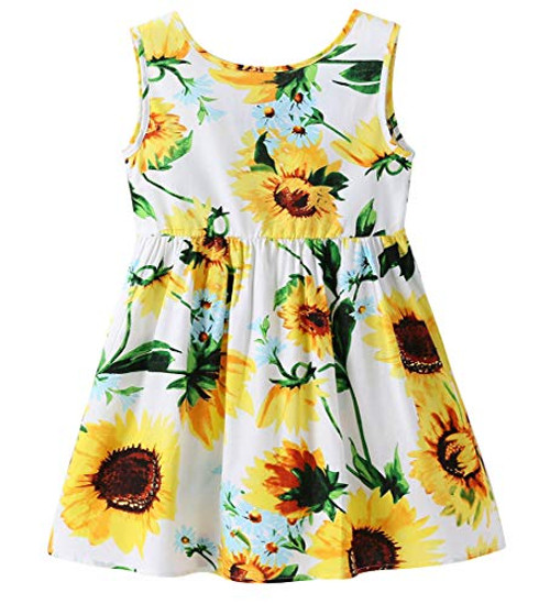 Little Kids Baby Girls Floral Summer Dress Sleeveless Sunflower Ruffle Causal Sundress Yellow 1-2 T Little Kids Baby Girls Floral Summer Dress Sleeveless Sunflower Ruffle Causal Sundress Yellow 1-2 T