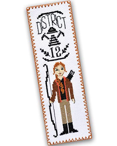 Counted Cross Stitch Kit  The Hunger Games  District 12  - DIY Hand Embroidery Bookmark with Design Pattern