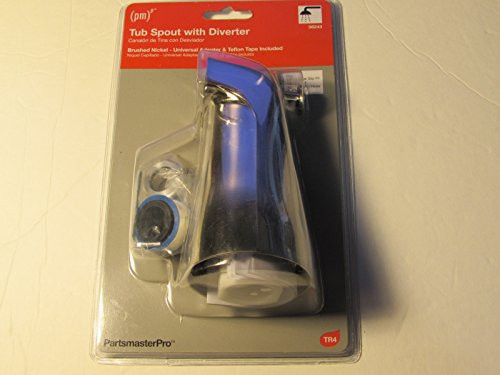PartsmasterPro Universal Tub Spout with Diverter in Brushed Nickel