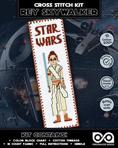 Cross Stitch Kit  Star Wars  Rey Skywalker  - Hand Embroidery Bookmark Kit with Pattern Design