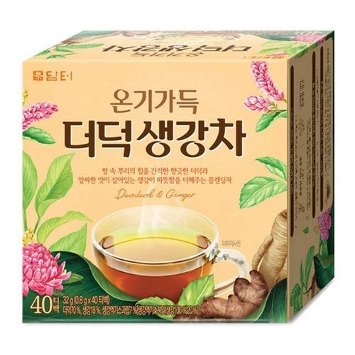 DAMTUH Premium Korean Traditional Codonopsis Root Deodeok   Ginger Tea  40 Tea Bags