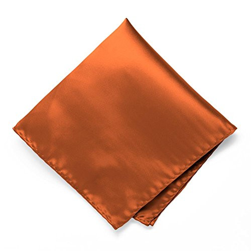 TieMart Burnt Orange Premium Pocket Square